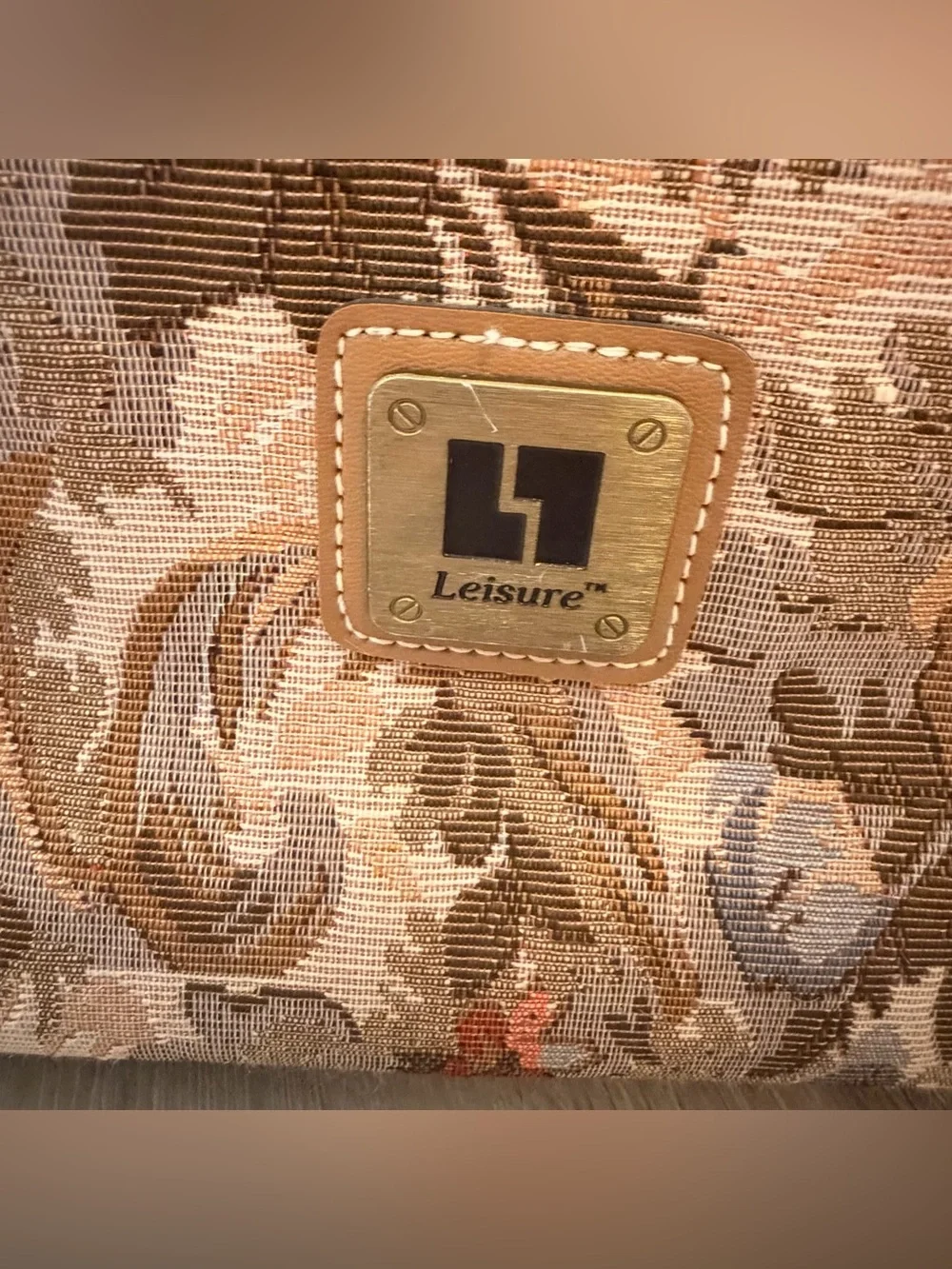 ✨ VINTAGE 1980s Leisure Tapestry Train Case / Makeup Bag ✨